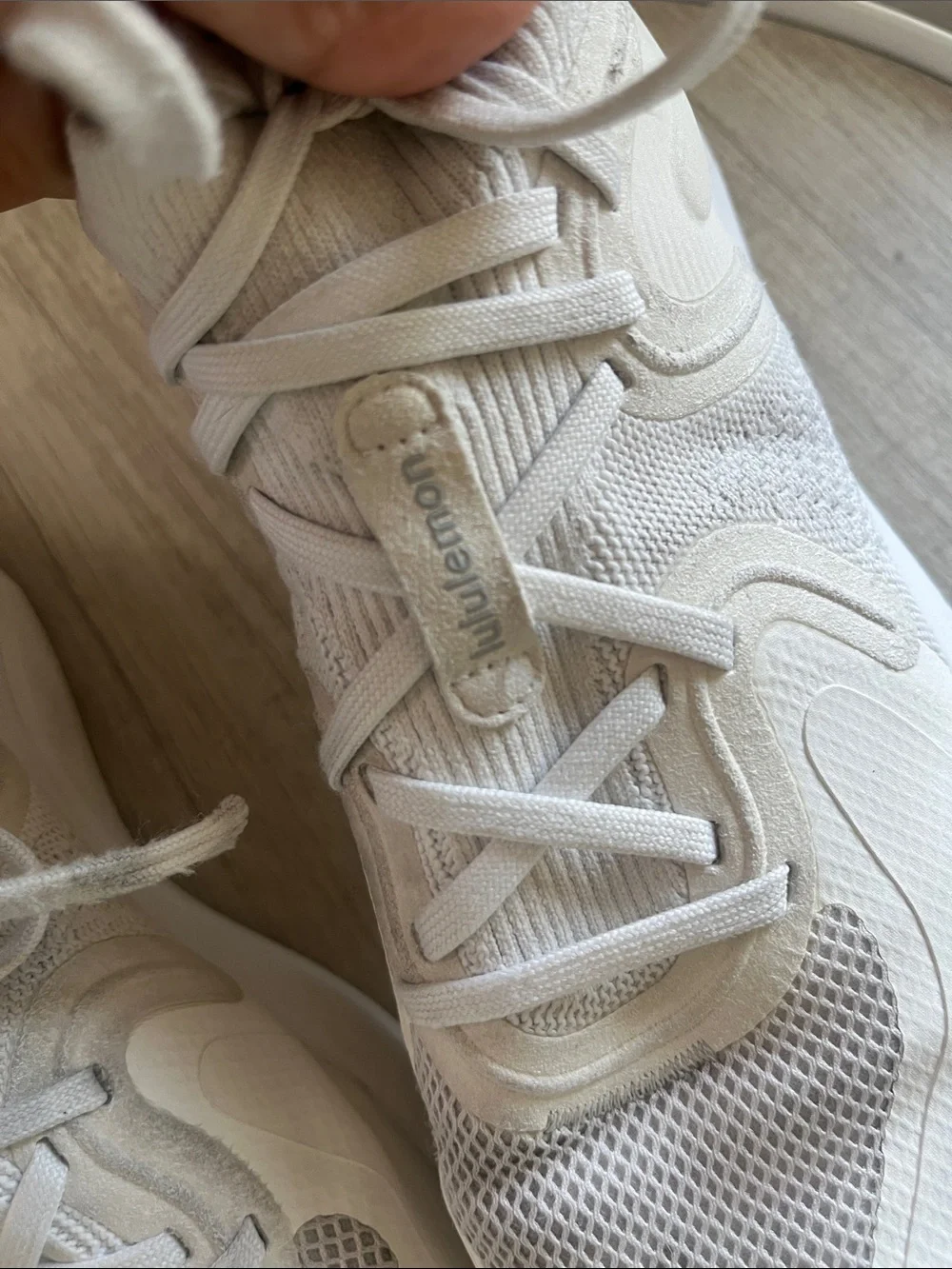 lululemon athletica Women's Off-White High-Top Knit Trainers